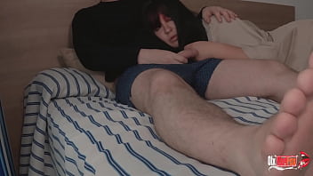 Preview 1 of Hairy Xxl Closeup - Follada en la boca de la madrastra y semen en su garganta