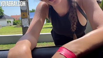 Preview 1 of Rusian Mom Fuck Litlle Son - Hot Teen Hitchhiker Risky Public Car Blowjob
