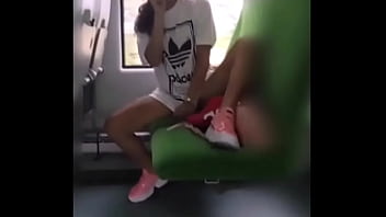 Preview 1 of Interviews Lesbians - Cute girl on the train with a lollipop