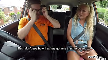 Preview 1 of Fisht Night Sex Vedieo - Busty MILF publicly outdoor fucked in car by driving tutor