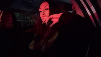 Preview 4 of Young Sunny Leone Sex - Italian Long Hair Big Tits Milf Artemisia Love Sexy Solo Car Ride Flashing her juicy boobs