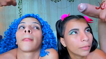 Preview 4 of Two Girls Boon Play - best blowjobs with a lot of saliva made by latina sluts