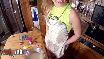 Preview 2 of Hd4k Mom Com - Little pastry lesson that turns into a very hardcore fuck game with the beautiful little Spanish Venom Evil