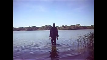 Preview 4 of Sexy Romantk Fuck - 087 Swimming with PVC suit in the lake