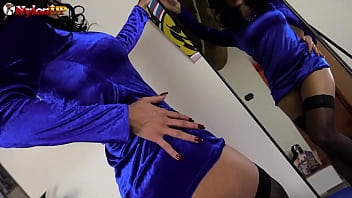 Preview 2 of Bake Sex - Mistress Alexya has the most perfect body and feet you have ever seen. Wearing black stockings,  she tries on different tight dresses and heels,  while wiggling her nylon toes under your nose and smiling while looking at you. She knows her power!