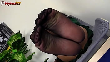 Preview 3 of Bake Sex - Mistress Alexya has the most perfect body and feet you have ever seen. Wearing black stockings,  she tries on different tight dresses and heels,  while wiggling her nylon toes under your nose and smiling while looking at you. She knows her power!