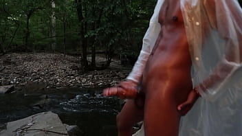 Preview 1 of Animal Sex Or Geirl - Oiled Mandingo Public Masturbation on the Mountain Side (Massive Cumload)
