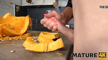 Preview 4 of Eat Slut - MATURE4K. Woman over fifty doesnt hesitate to fool around with stepson