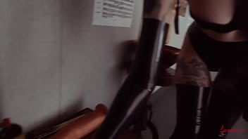 Preview 1 of C Azotes - Submissive bondage puppet Rebel Rhyder sucks cock and eats ass in a demented threesome game