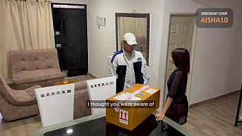 Preview 1 of Jet Underwater - Super Hot latina Makes delivery Guy try a Monica Moments Doll and then her tight Ass,  Balls Deep when husband is not home - Aisha &amp_ Juan