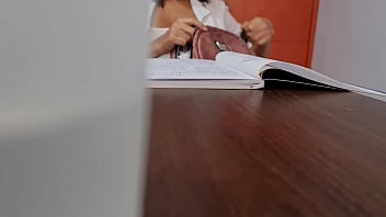 Preview 2 of Boobs Press Forcefully - bajo faldas de hermanastra colombiana sin calz&oacute_n