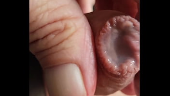 Preview 2 of English Xxxxx Moom - Extreme close up of precum collecting in my foreskin after a long edging session
