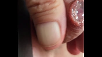 Preview 4 of English Xxxxx Moom - Extreme close up of precum collecting in my foreskin after a long edging session