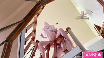 Preview 2 of Dj Telanjang - Dangerous staircase rough BDSM fuck and creampie