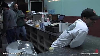 Preview 2 of Ggg Sperm Orgy - Dirty babe fucked in public restaurant