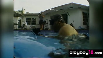 Preview 2 of Ashlynn Brko - Playboy18.com - Amateur big boobed blonde wife Robin fucked under the water by her husband