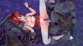 Preview 2 of Kenyan Girls Twerking Panties - Knight Ricca and Ghouls. Miria and Merchant [4K,  60FPS,  3D Hentai Game,  Uncensored,  Ultra Settings]
