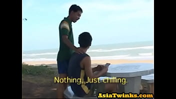 Preview 1 of Basic Instinc Movie - Pickedup Asian twink anal stuffed after giving blowjob
