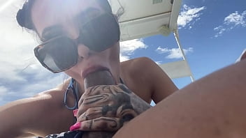 Preview 2 of Holli Hills Bbw - Horny little slut give sloppy blow job and hardcore amateur fucking on a boat
