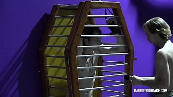 Preview 2 of Hq Xxx Xis - Caged twink Thomas gets tormented by Kayden