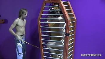 Preview 4 of Hq Xxx Xis - Caged twink Thomas gets tormented by Kayden