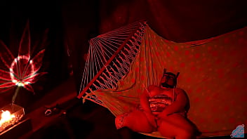 Preview 4 of Sunny Leone Sexbfopen - Getting frisky in a tent fingering her wet hole in a hammock