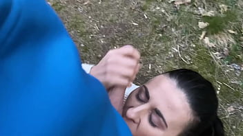 Preview 2 of Femdomvteacher Spank - blowjob in the forest