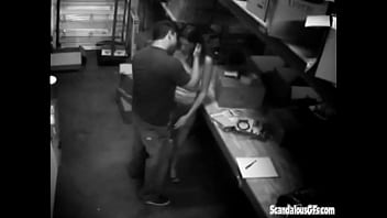 Preview 1 of Mom Forced To Sons Friend - Couple Fucking Hardcore at the stock room