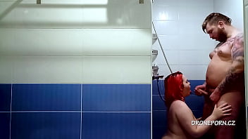 Preview 3 of Lesbian Oliy - Redhead chubby fucking in the shower