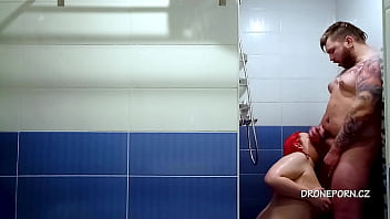 Preview 4 of Lesbian Oliy - Redhead chubby fucking in the shower