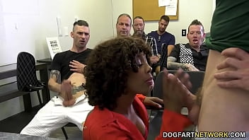 Preview 3 of Big Gril Bus - Misty Stone giving head to 10 guys until they cum