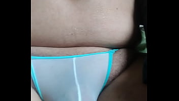Preview 2 of Guys Jerkin Guys Off - White mesh and turquoise trim