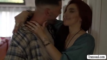 Preview 1 of Tessa Taylor Everglades - Redhead trans barebacked by guy mistress