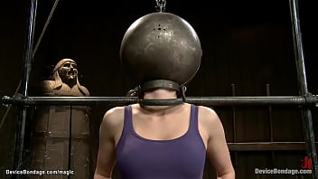 Preview 1 of Shakela Sex - Bound redhead with head in metal ball