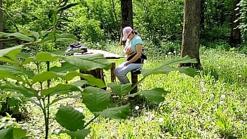 Preview 2 of Sunshine Kitty - Someone is spying on me while I&#039_m playing in the forest