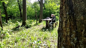 Preview 1 of Sunshine Kitty - Someone is spying on me while I&#039_m playing in the forest