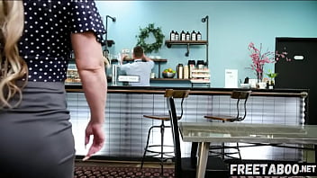 Preview 1 of Niyak Swawi - Huge Tits Cougar Milf In Starbucks! Alura Jenson - Full Movie On FreeTaboo.Net