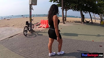Preview 1 of Sannyloun Porn - ThaiSwinger.me - Big booty Asian teen slut sucking big dick before rough doggystyle fucking