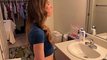 Preview 2 of Mom Son Slipped Sex - He came in my mouth while I was gargling mouthwash