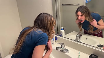 Preview 4 of Mom Son Slipped Sex - He came in my mouth while I was gargling mouthwash