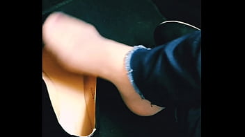 Preview 1 of Thick Fit Wife Fucked - first nylon shoeplay,  than clit masturbation while rubbing my dick and at the end a blowjob with cumshot