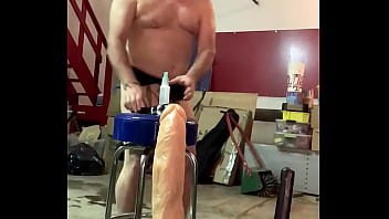 Preview 2 of Tyranny Standing Pointy Tits - My pale white butt pink fr spanking gets dildo mounted on a skil-saw jammed into my anus