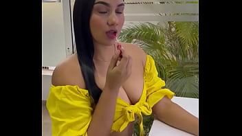 Preview 3 of Malay Roman - Sexy latina use a dick like a lipstick