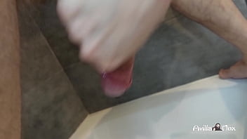 Preview 4 of Samatha Staxx - The wife is jerking off the sultan&#039_s dick in the bathroom