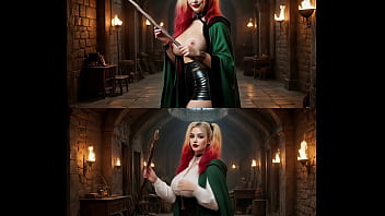 Preview 3 of Z69 Spj 2 - Arcadia Academy Music Video - SFW and NSFW side-by-side. All women are AI generated