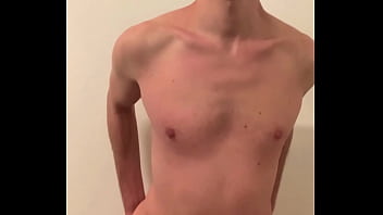 Preview 3 of Milky Boobs Tits Massage - Hot twink riding the dildo and moaning a lot
