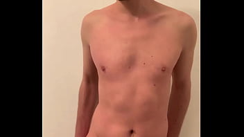 Preview 4 of Milky Boobs Tits Massage - Hot twink riding the dildo and moaning a lot