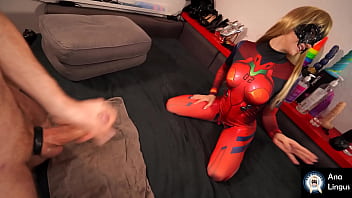 Preview 3 of Kriisrus Live - Cosplay teeny slut Takes a Huge cock  in her Ass Mouth and Pussy and squirts befor anal creampie