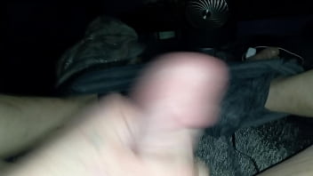 Preview 2 of Hard Lesbibn - Stroking my hard throbbing cock cumshot while neighbor watching me
