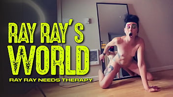 Preview 4 of Leyton Fuck White - RAY RAY XXX slaps a dildo on the mirror and deepthroats it until she pukes her guts out,  and licks it back up!
